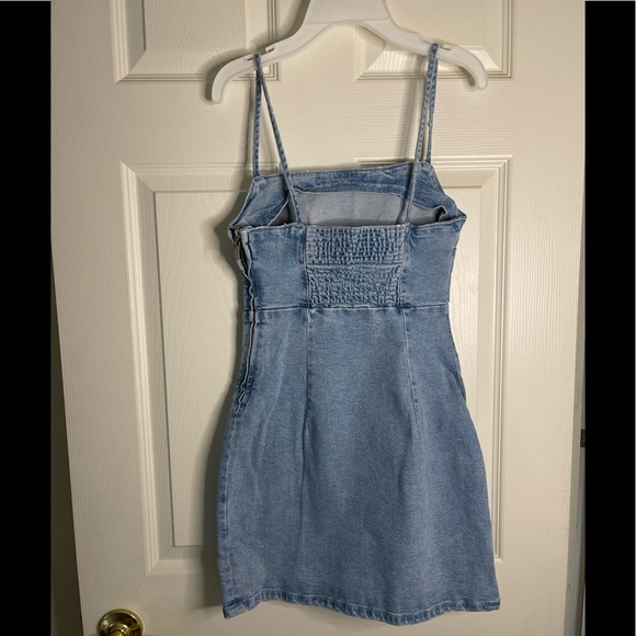 Zara Denim Spaghetti Strap Mini Dress - Picture 7 of 9